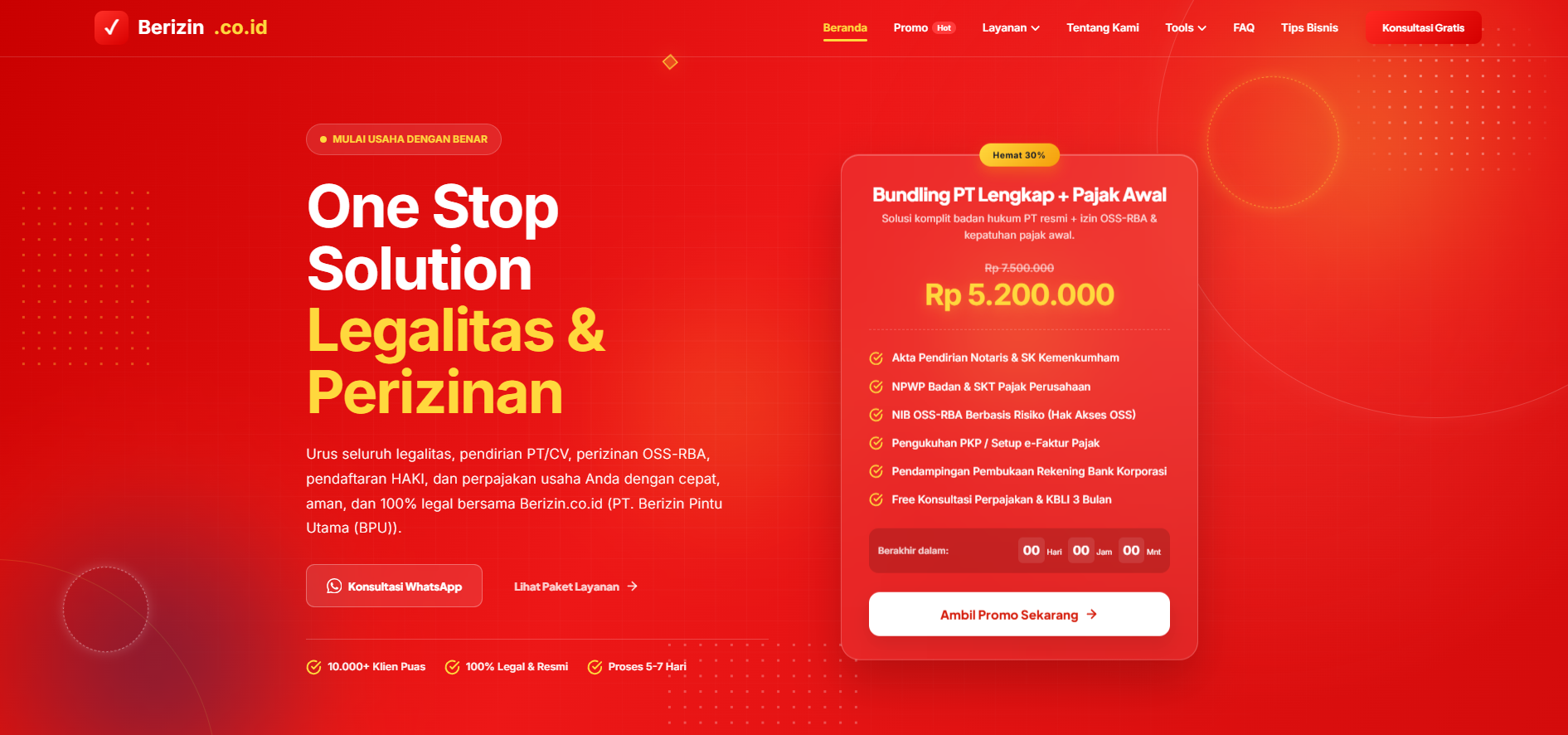 Berizin.co.id Website Screenshot