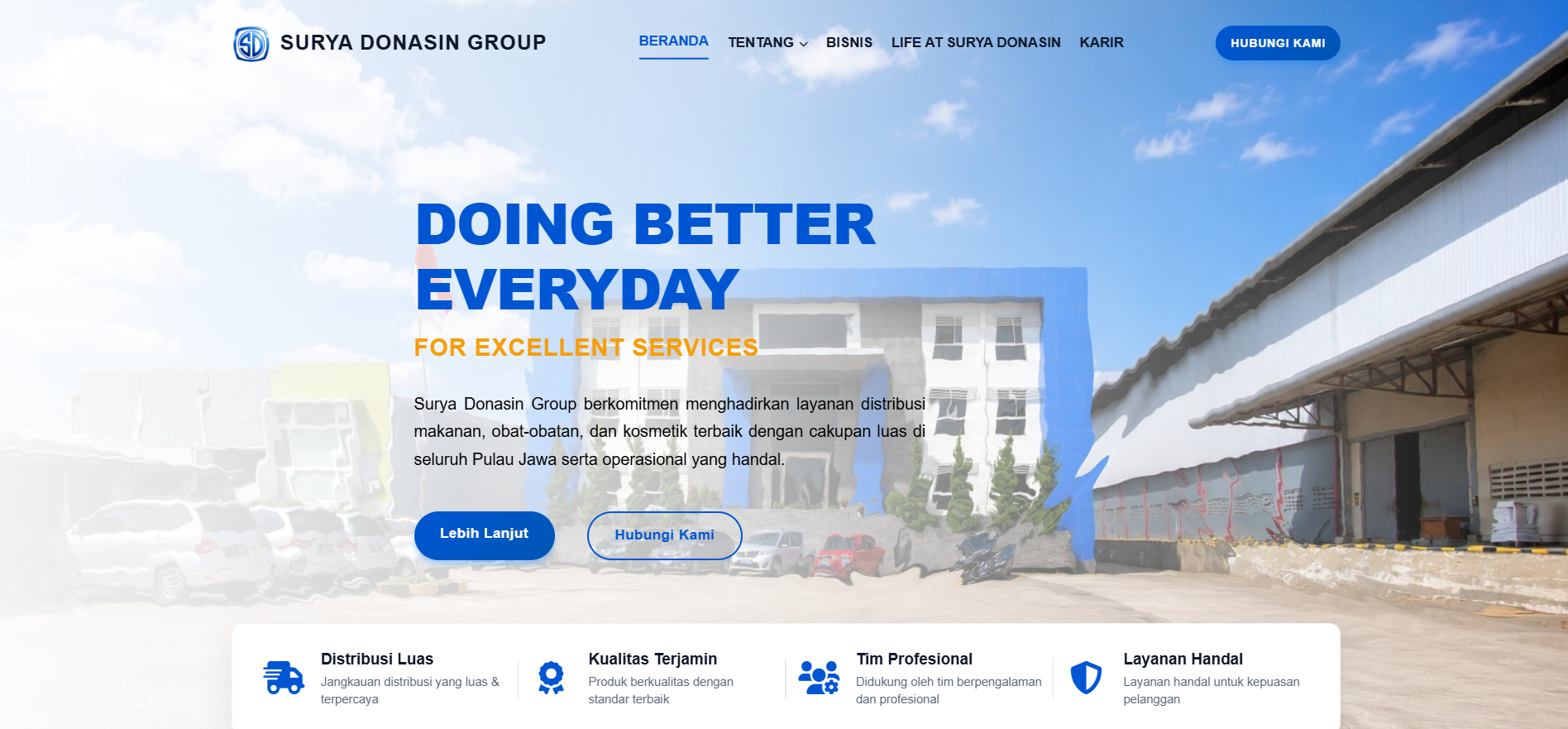 Surya Donasin Group Website Screenshot